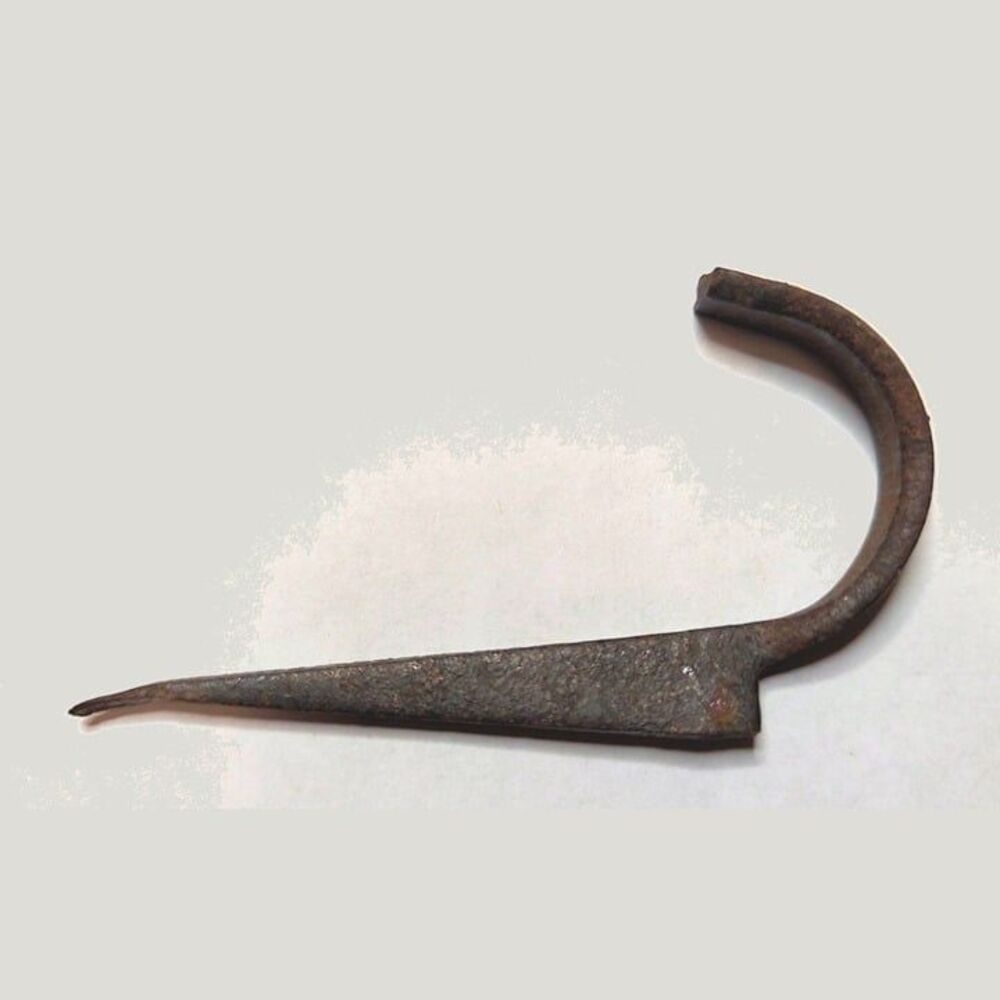 Antique Wrought Iron Pipe Hook vintage collectible
